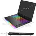 HP Omen MAX Gaming Laptop, 16" 2.5K WUXGA Display 240Hz, Intel Ultra 7-255HX (20C) 13 NPU Tops, NVIDIA Geforce RTX 5070 Ti 12GB VRAM, 32 GB DDR5 RAM, 1 TB SSD, Win 11, QWERTZ, RGB, Alu Schwarz
