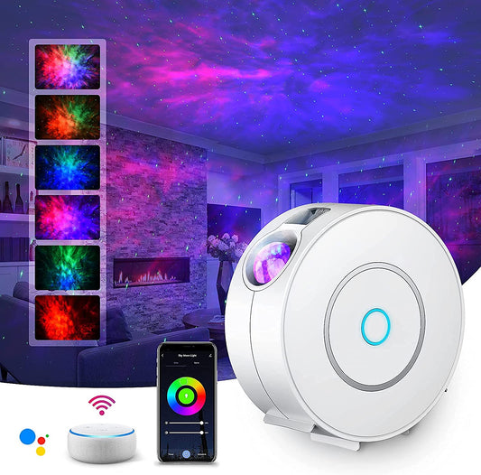 SUPPOU LED WIFI Sternenhimmel Projektor, Smart Nachtlicht 3D Galaxy Sternenprojektor Lampe Kinder Erwachsense Mit RG Dimming/Stimmenkontrolle/Wifi Verbindung Für Kinder Party Dekoration