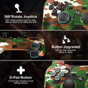 PS3 Controller Wireless 2 Pack,Verbesserte Fernbedienung Für Ps3,6-Achsen Gyro Sensor,Doppelter Vibration,Usb-Ladekabel (Camo Rot Und Camo Grün)