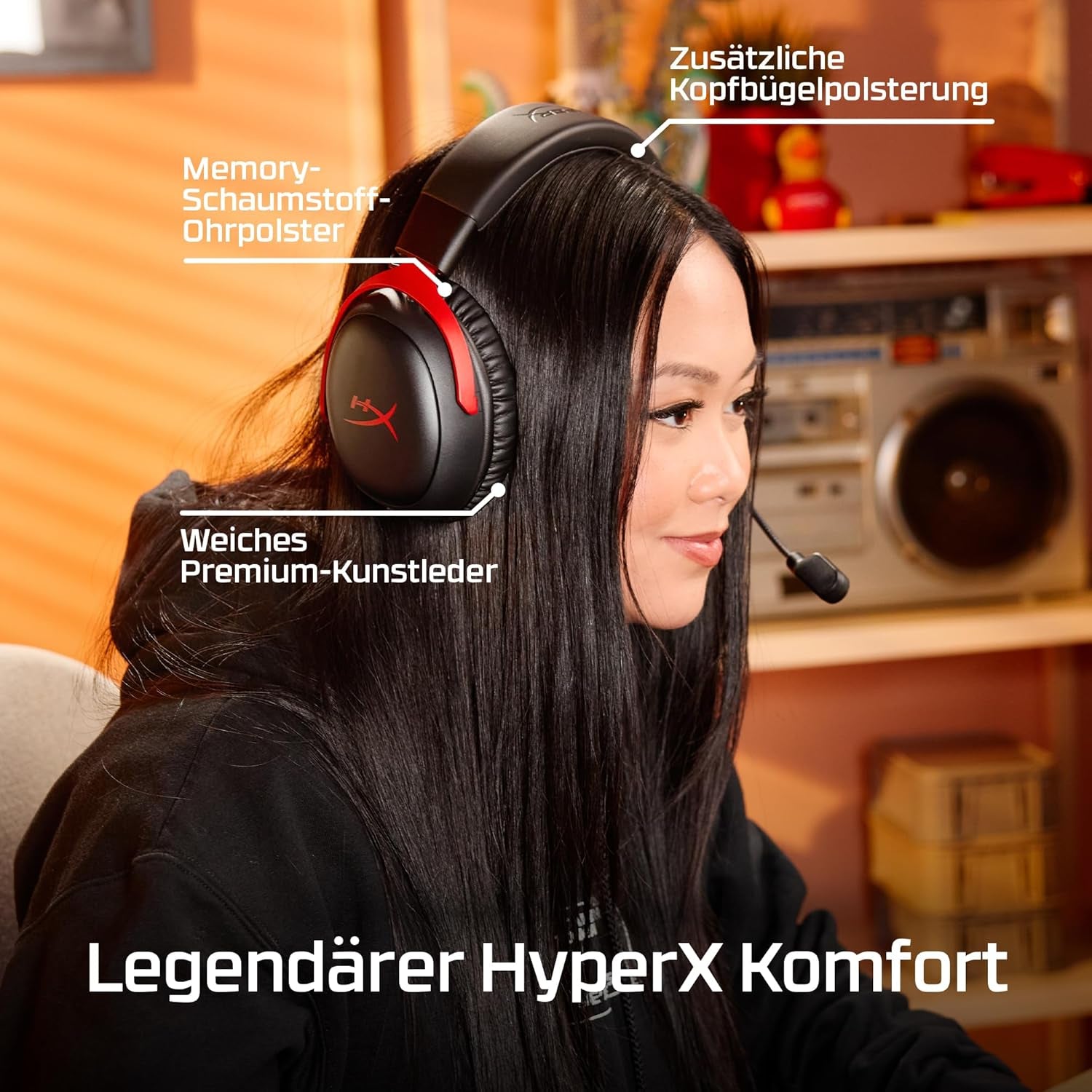 Hyperx Cloud III S – Kabelloses Gaming-Headset, Multiplattform, 2,4 Ghz, Bluetooth, Akkulaufzeit Bis Zu 120 Stunden, 2,4 Ghz, 53-Mm-Neigungstreiber, 10-Mm-Abnehmbares Mikrofon – Schwarz