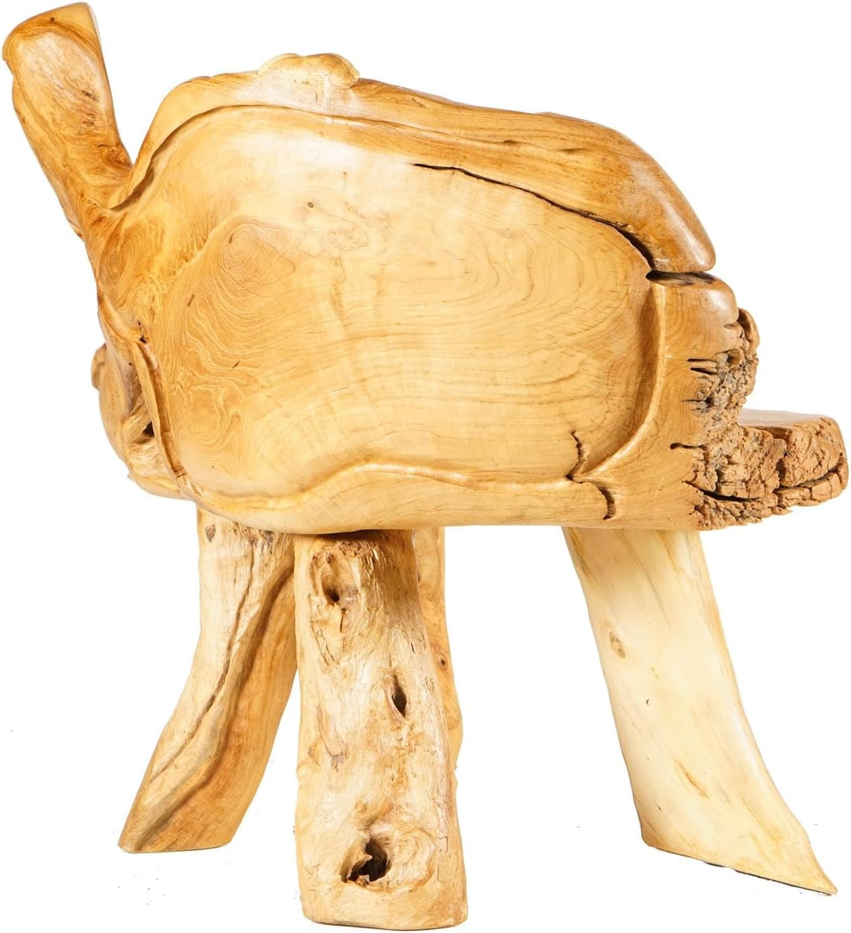 Windalf Rustikale Sitzbank ALVANI 120 Cm Natur Landhaus Küchenbank Handarbeit Wurzelholz