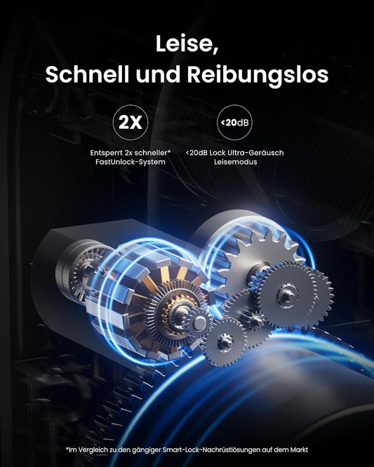 Switchbot WLAN Smart Lock Ultra Mit Fingerabdruck-Entsperrung, Elektronisches Türschloss Mit Aufladbarem Akku, Türöffner per Fingerprint, Passcode, Smartphone, Alexa, Google, Unterstützt Matter