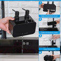 Küchenhandseifen- Und Spülseifenspender-Set, Doppelseifenspender Mit Schwammablage Und Bürstenhalter, 4-In-1-Organizer Für Küchenspüle, Arbeitsplatte, Nützliche Küchenhelfer, Schwarz