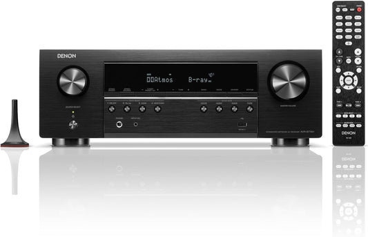 Denon AVR-S770H 7.2-Kanal Av-Receiver, Dolby Atmos, DTS:X, 6 HDMI Eingänge Und 1 Ausgang, 8K HDMI, HEOS Built-In, Bluetooth, WLAN, Airplay 2, Alexa Kompatibel - Schwarz
