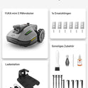 MAMMOTION YUKA Mini 2 500 Mähroboter Ohne Begrenzungskabel, Empf. 500 M², Ai-Gestützte Drei-Kamera-Bildverarbeitung Rasenmäher Roboter, Auto-Mehrzonen-Kartierung, Dropmow, 4.5Ah-Akku