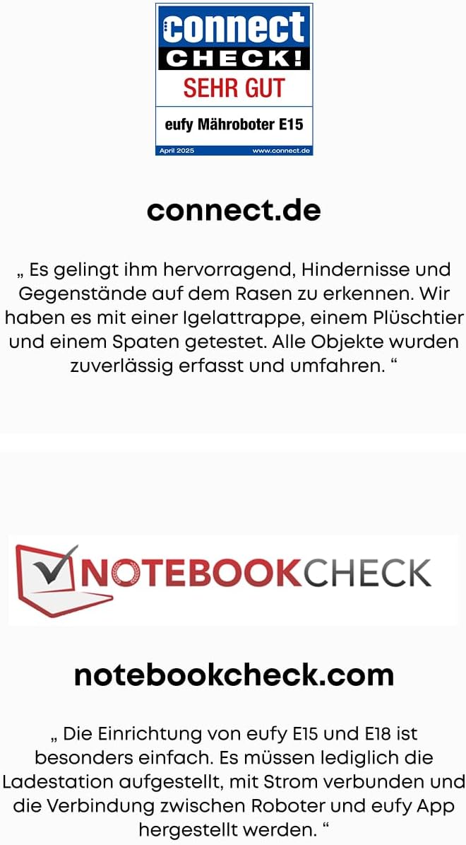 Eufy E15 Mähroboter Ohne Begrenzungskabel, Keine Signalausfälle, Kein RTK, Truevision Technologie, Smart-Navigation, Garten Bis 800M², Präzisionsrandschnitt, Hindernisvermeidung, App-Steuerung