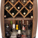 Weeco Fassbar Mit LED Beleuchtung Und Weinhalter. Weinregal - Holzfass Hausbar 80Cm. Rustikaler Deko Barschrank Weinständer – Fass. Fassbier, Wein Flaschenständer - Bar Whisky Geschenk (Dunkelbraun)
