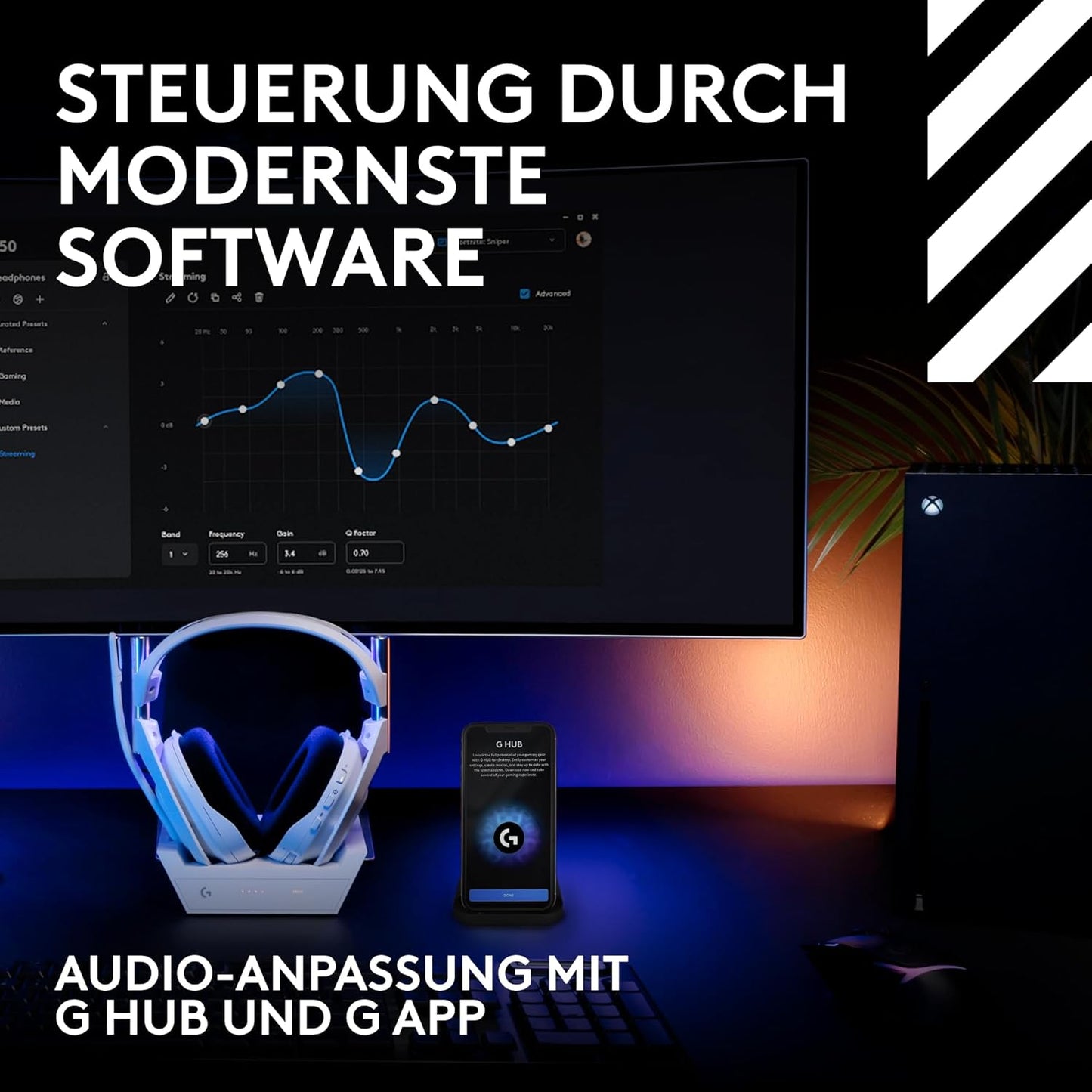 Logitech G Astro A50 LIGHTSPEED Kabellose Gaming-Headset + Basisstation (Gen 5), PRO-G GRAPHENE, 3-System-Umschaltung, USB-C Für Xbox, PS5, Pc/Mac Oder Nintendo Switch & Switch 2, Bluetooth - Weiß