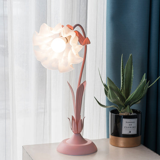 Vintage Bedside Lamp, Ambient Lighting, Bedroom INS Style, American Rustic Countryside Retro Floral Decor Night Light