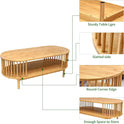 Vaefae Bambus Couchtisch, Holz Couchtisch Für Wohnzimmer, Moderner Couchtische Mit Lagerung