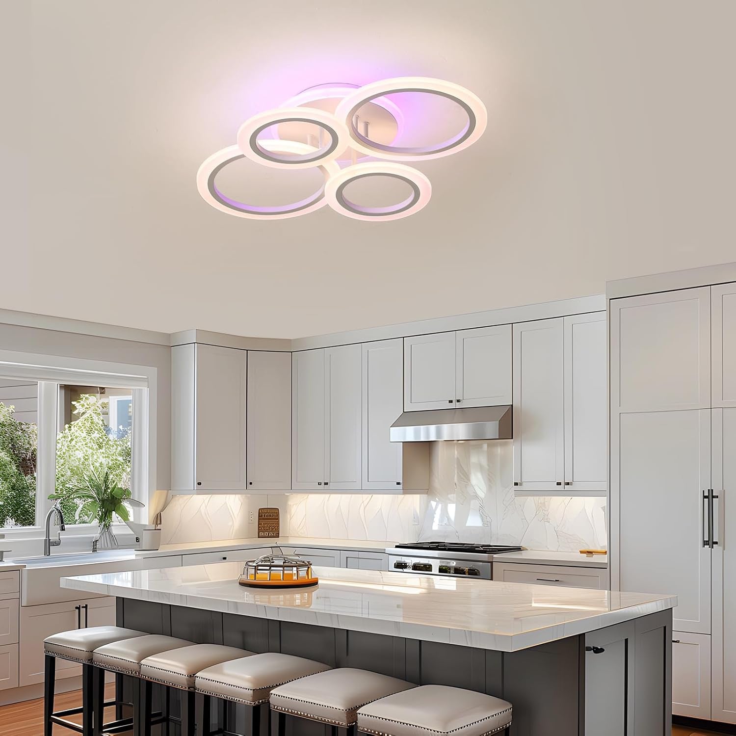 Led Deckenleuchte,50W Deckenlampe Mit Fernbedienung Rund,Weiße Schlafzimmerlampe Dimmbar,Modern Wohnzimmerlampe,Led Lampen Deckenlampen Für Schlafzimmer Küche Flur Kinderzimmer,3000K-6000K