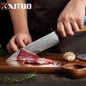 XITUO 1-9Pcs Damascus Chef Knife Razor Sharp Japanese Knife For Kitchen Cuisine Meat Cut Kiritsuke Nakiri Peeling Cooking Knife