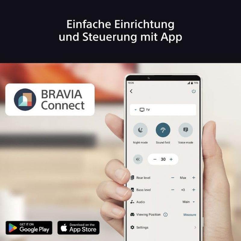 Sony BRAVIA Theatre System 6 (5.1-Kanal-Surround Sound, 1000 W, Inkl. Rücklautsprecher & Subwoofer, Dolby Atmos, DTS:X, AI Voice Zoom 3 Mit BRAVIA TV, DSEE, Multi-Stereo-Party-Modus) Schwarz