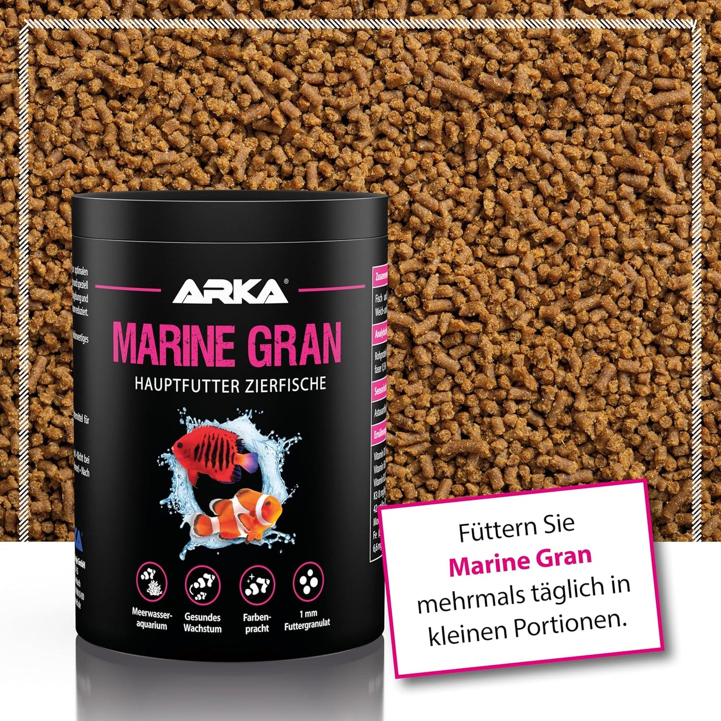 Marine Gran - 1000 Ml / 460 G - Hochwertiges Soft Granulatfutter, Fördert Farbenpracht Und Wachstum Von Meerwasser-Fischen, Kaltgepresst.