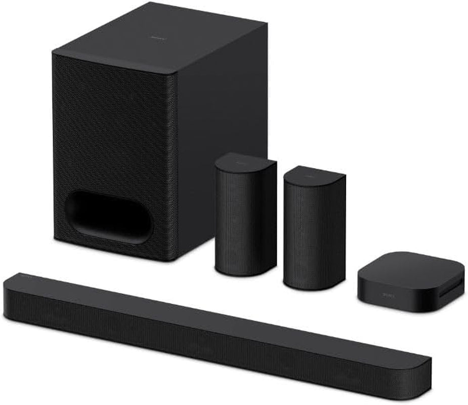 Sony BRAVIA Theatre System 6 (5.1-Kanal-Surround Sound, 1000 W, Inkl. Rücklautsprecher & Subwoofer, Dolby Atmos, DTS:X, AI Voice Zoom 3 Mit BRAVIA TV, DSEE, Multi-Stereo-Party-Modus) Schwarz
