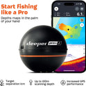 Deeper Smart Sonar Pro+ 2 Fischfinder Echolot – Mit Tiefenmesser Und Gps-Sender | Angeln Im Kajak, Boot Oder Beim Eisangeln | Mit Kostenloser App