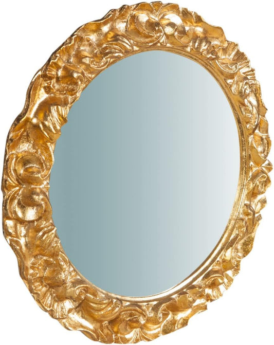 BISCOTTINI INTERNATIONAL ART TRADING Wandspiegel Für Badezimmer Und Schlafzimmer 42 X 42 X 4 Cm | Wandspiegel Mit Haken | Goldspiegel