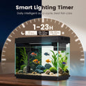 Fishkeeper Nano Aquarium Komplettset, 9L Mini Aquarium Starterset Mit LED, 4-In-1 Smart-Aquarien Selbstreinigende Pumpe & Filter, Klein Aquarien Set Komplett Mit Aromatherapie, Temperaturanzeig, Timer
