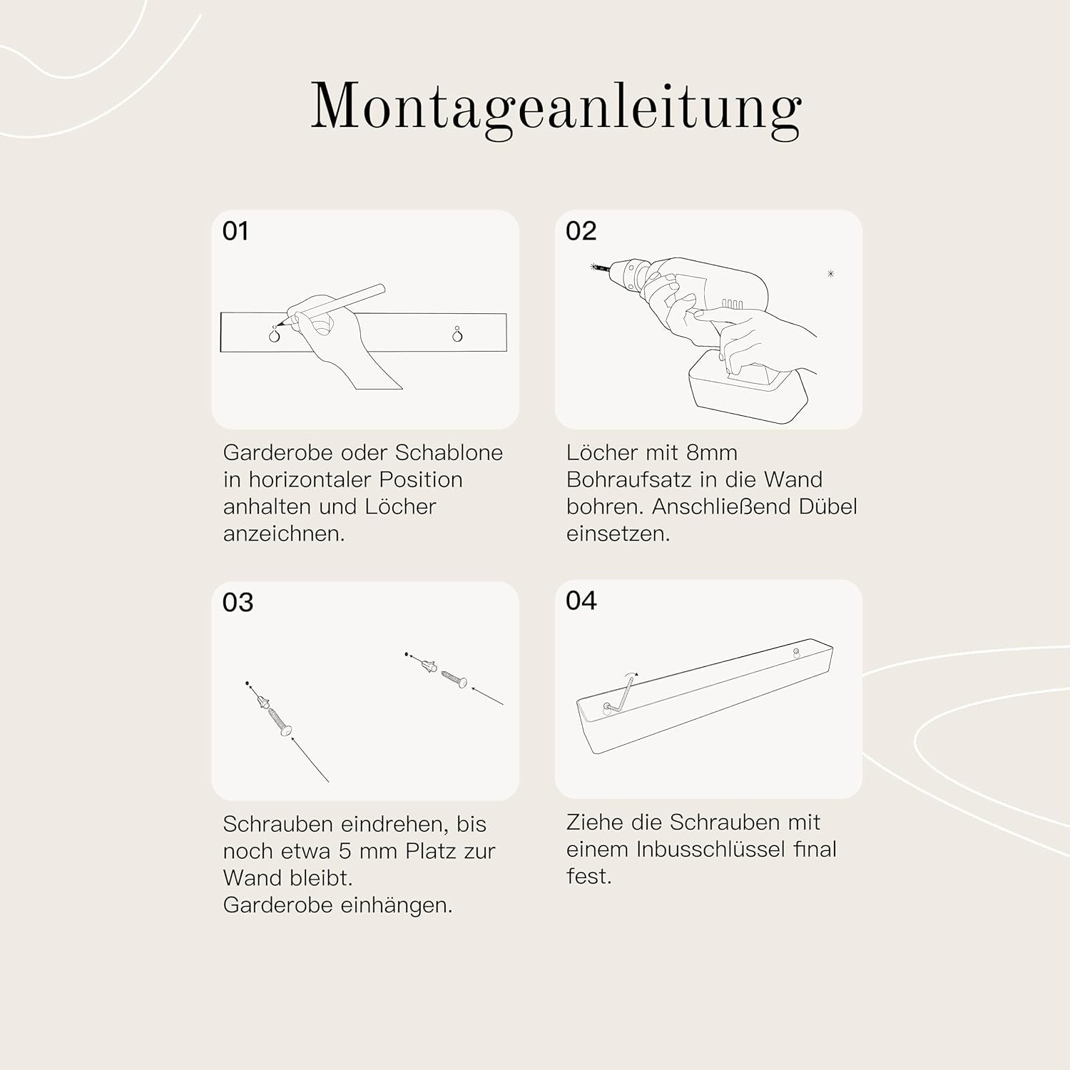 Designfabrik Hamburg Wandgaderobe | Garderobe Mit Verdeckten Wandhaken | Garderobenleiste Aus Metall | Kleiderhaken | Garderobe Modernes Design 80 Cm Matt Schwarz