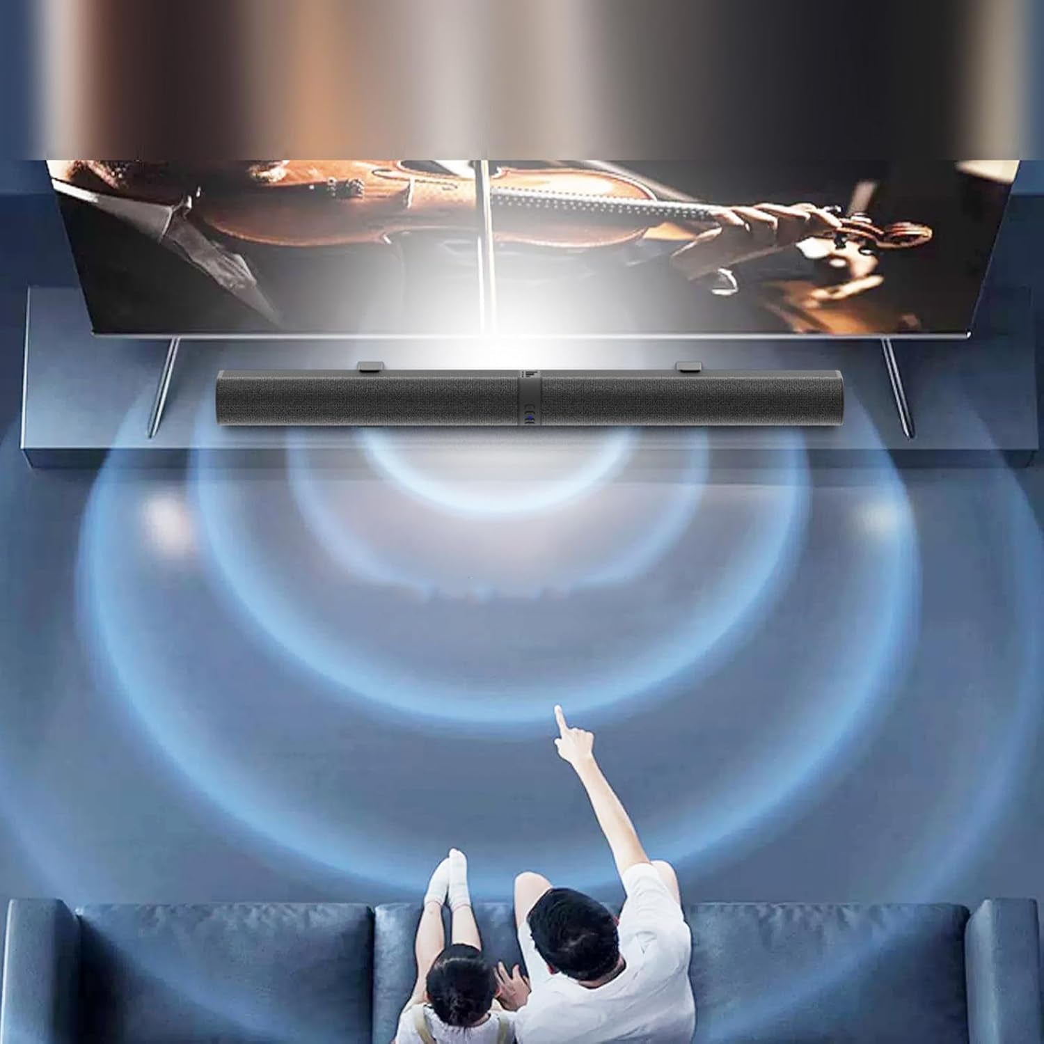 Bewinner 3D-Stereo-Heimkino-Soundbar Mit Bluetooth 5.3, 40W Tv-Soundbar Für Fernseher & PC, Kabelloses Surround Sound System Mit Reichweite Bis 10M