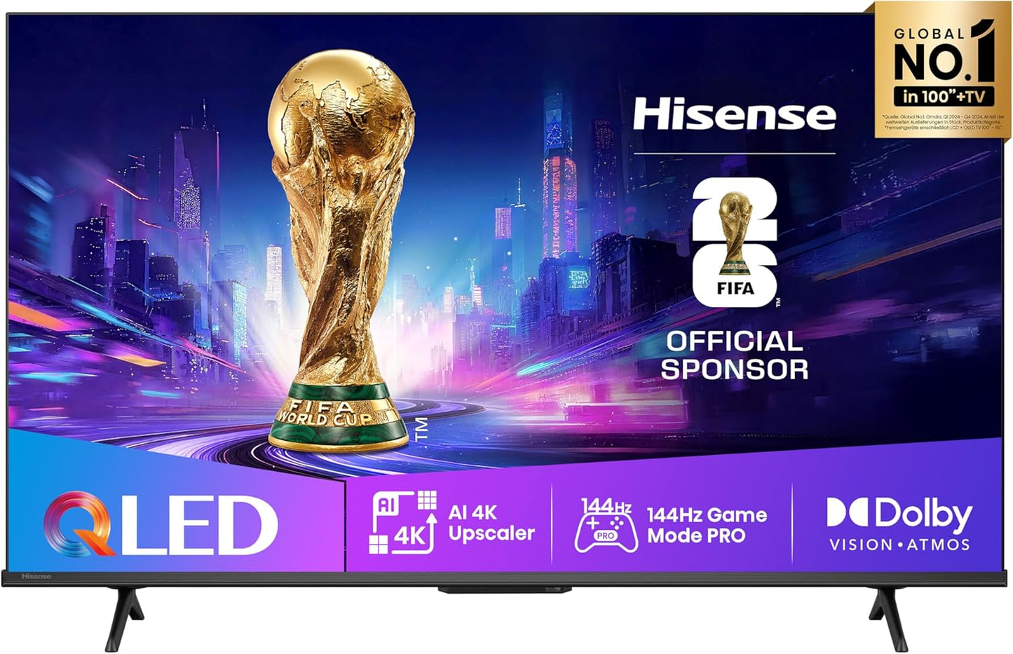Hisense 43E7Q PRO Fehrnseher,43 Zoll, 4K UHD QLED, Smart Tv,144Hz Game Mode Pro,Filmaker Mode, AMD Freesync Premium,Ai HDR Upscaler,Dolby Vision Iq,Dolby Atmos,Sprachsteuerung [2025]