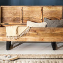 Invicta INTERIOR Industrial Truhenbank Factory LOFT 115Cm Mangoholz Natur Sitzbank Mit Stauraum Holzbank Truhe