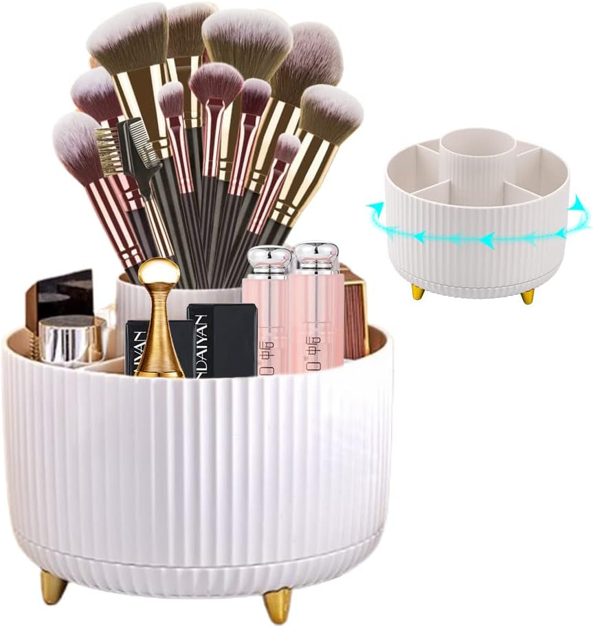 Kosmetik Make up Organizer, 360°Drehbarer Pinsel Organizer, Kosmetikregal, Lidschattenpinsel Lippenstift Etui, Kosmetik Organizers Für Zimmer Decor Frisiertisch, Schlafzimmer, Bad