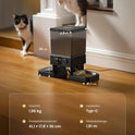 Oneisall 5L Futterautomat Katze 2 Näpfe, Katzenfutter Automat Mit Einem Knopf, Einfache Bedienung, Futterspender Für Katzen/Hunde, Mit Edelstahlschüssel, Voice Recorder, Für Kleine/Mittlere Haustiere