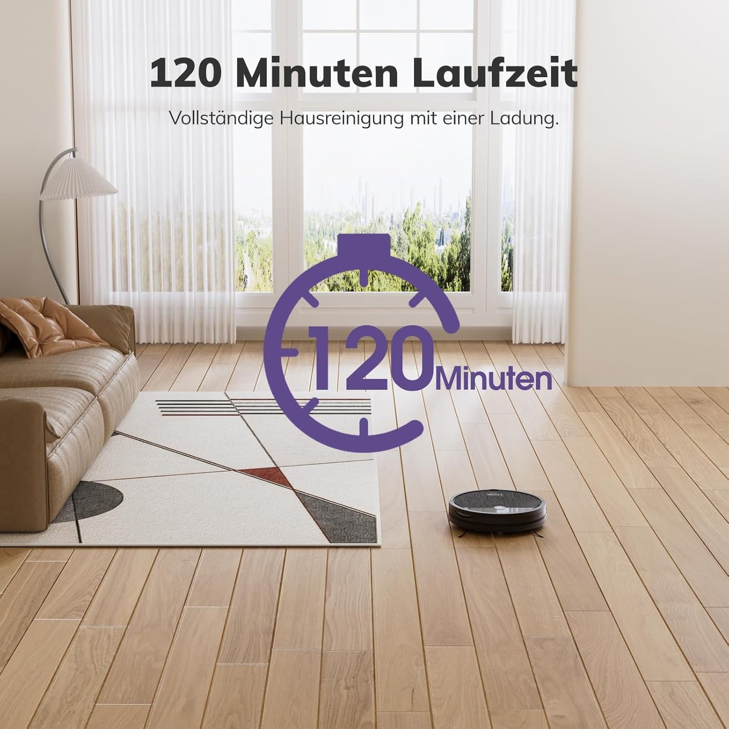 Saugroboter, Bürstenloses Design Staubsauger Roboter, Starkes Saugen, Selbstladend, Fernbedienung, Flach, Leise, Geeignet Für Tierhaare & Hartböden, E3