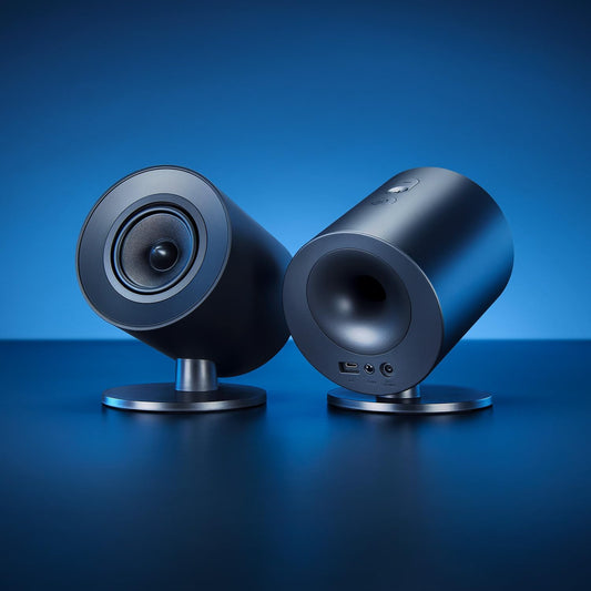 Razer Nommo V2 X - Full-Range-2.0-Gaming-Lautsprecher Für PC (Zwei 3-Zoll-Full-Range-Treiber, THX Spatial Audio, Max. Schalldruck 96 Db, Plattformübergreifende Kompatibilität) Schwarz
