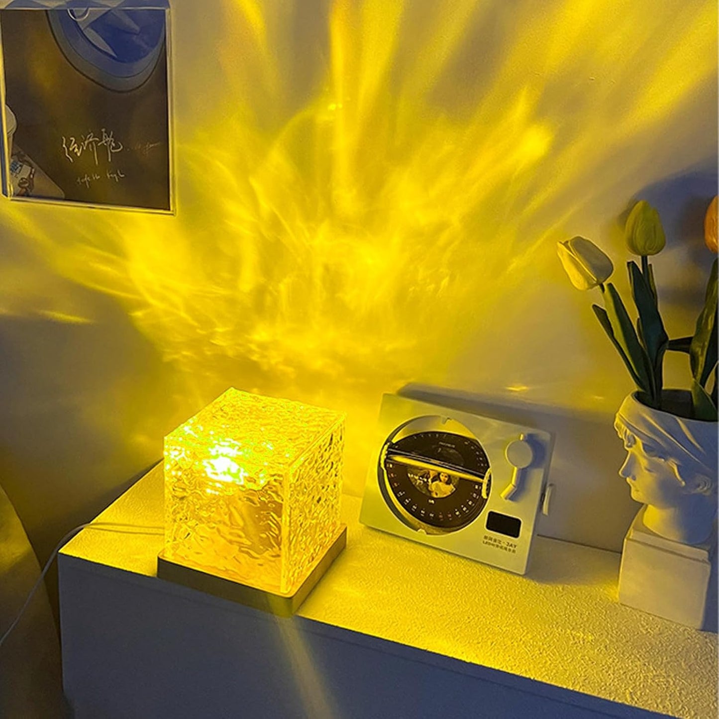 LED Kristall Tischlampe, Acryl Diamant Nachttischlampe, Wave Lamp Mit Fernbedienung, RGB Farbwechsel Nachtlicht Für Schlafzimmer, Wohnzimmer