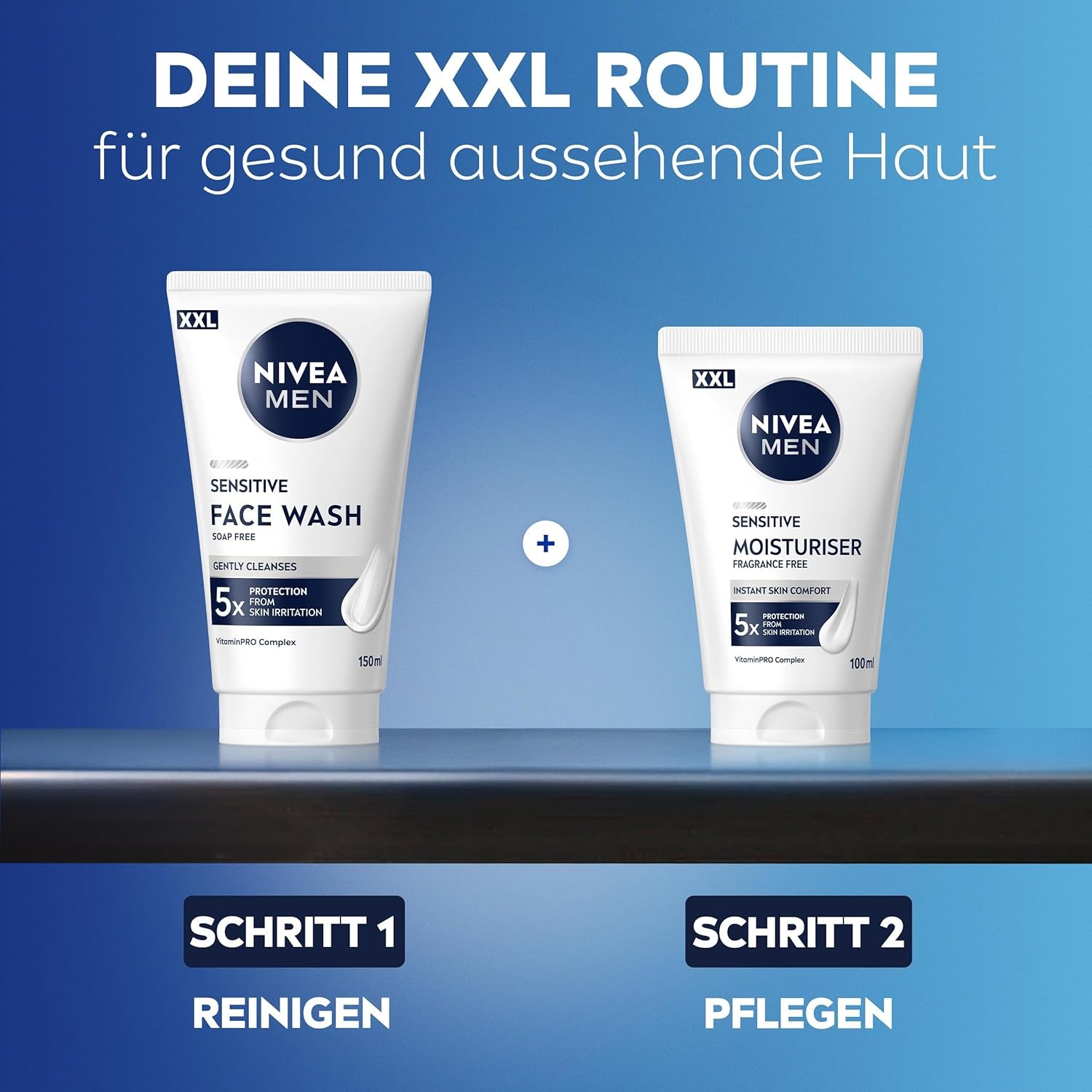 NIVEA MEN Sensitive Moisturiser, 24H Feuchtigkeitscreme Für Empfindliche Männerhaut, Beruhigende Gesichtscreme Zur Linderung Von Hautirritationen (100 Ml)