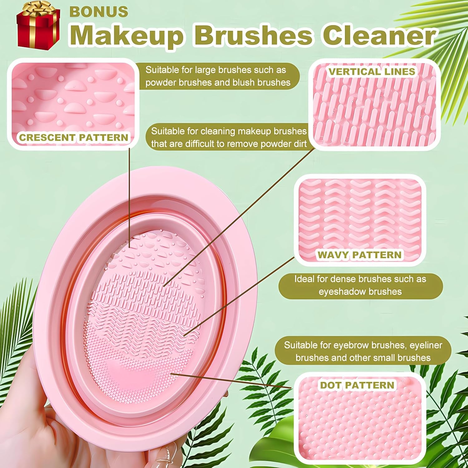 Make up Organizer 360° Drehbar, Großer Bad Kosmetik Organizer Mit Aufbewahrungsbox Für Schminktisch – Inkl. Makeup Pinsel Reiniger (Beige)