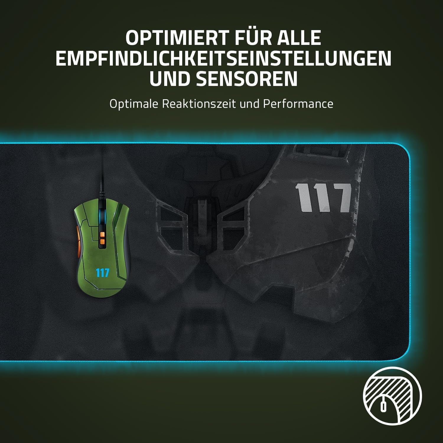 Razer Goliathus Extended Chroma (Halo Infinite Edition) - Extra Große Weiche XXL Gaming Maus-Matte Mit RGB Beleuchtung (Kabelhalterung, Stoff-Oberfläche, Gesteppter Rand) HALO