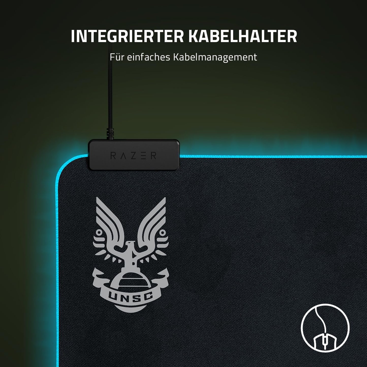 Razer Goliathus Extended Chroma (Halo Infinite Edition) - Extra Große Weiche XXL Gaming Maus-Matte Mit RGB Beleuchtung (Kabelhalterung, Stoff-Oberfläche, Gesteppter Rand) HALO