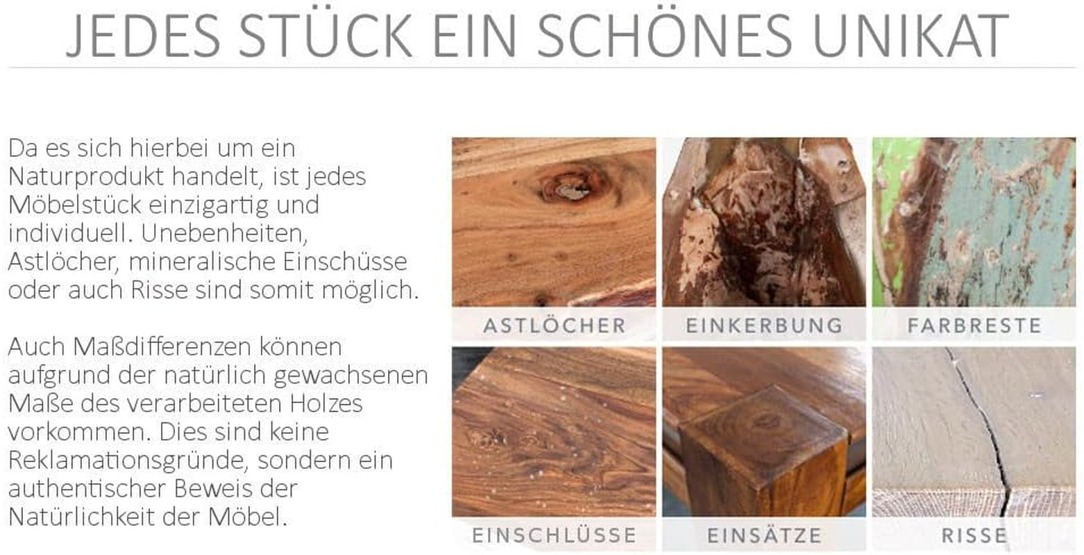 Invicta INTERIOR Industrial Truhenbank Factory LOFT 115Cm Mangoholz Natur Sitzbank Mit Stauraum Holzbank Truhe