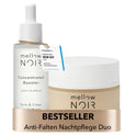 Mellow NOIR Anti-Falten Nachtpflege Duo - Hyaluronserum Mit Täglicher Nachtcreme - Sofort Straffend, Reduziert Sichtbare Poren & Rötungen - Für Eine Ebenere Haut - Vegan - Zertifizierte Naturkosmetik