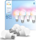 Philips Hue Essential Smart LED A60 Glühbirne,White and Color, E27-Fassung, 8 W, 2200 K–6500 K, 806 Lm, Dimmbar, Kompatibel Mit Alexa, Google Assistant Und Apple Home, 4Er-Pack