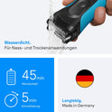 Braun Series 3+ Rasierer Herren Elektrisch, Elektrorasierer, 3 Flexible Klingen, Rasierapparat, Effizienter Microcomb Mitteltrimmer, Präzisionstrimmer, Nass- & Trockenrasierer Für Männer, 3040Si, Blau
