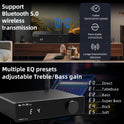 S.M.S.L A50 PRO Hifi-Leistungsverstärker, Hoch-/Tiefpassfilter 2.1-Kanal, Infineon'S MA12070P Chip, Bluetooth 5.0/USB/HDMI/AUX Eingang Passiver Subwoofer Mit Regelbarer Lautstärke (A50 PRO)