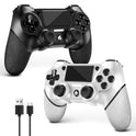 Acegamer 2 Pack Wireless Controller Für Ps4，Game Controller Für Ps4/Pro/Slim/Pc，Gamepad Joystick Mit Turbo/Zurück Taste/Dual Vibration/6-Achsen Gyro Sensor/Touchpanel (Schwarz Und Weiß)