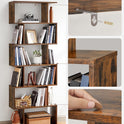 VASAGLE Bücherregal, Regal Mit 6 Ebenen, 24 X 70 X 191,6 Cm, Standregal, Büroregal, Freistehend, Dekoregal, Zur Präsentation, Modern, Für Wohnzimmer, Schlafzimmer, Büro, Vintagebraun LBC61BX