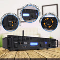 Pyle Verstärker, Mini Verstärker, 2000W- Bluetooth, Amplifier, Stereo, Audio - Rackmount- 2 Kanal Mit TRS XLR- Eingang, LCD, Brückenmodus, Stereo Receiver, Kabellos