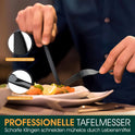 TAN REN Besteck Set Schwarz 4 Personen, 24-Teiliges Edelstahl Besteckset Mit Steakmesser, Elegantes Essbesteck Mit Messer Gabel Löffel, Tafelbesteck Für Küche/Restaurant