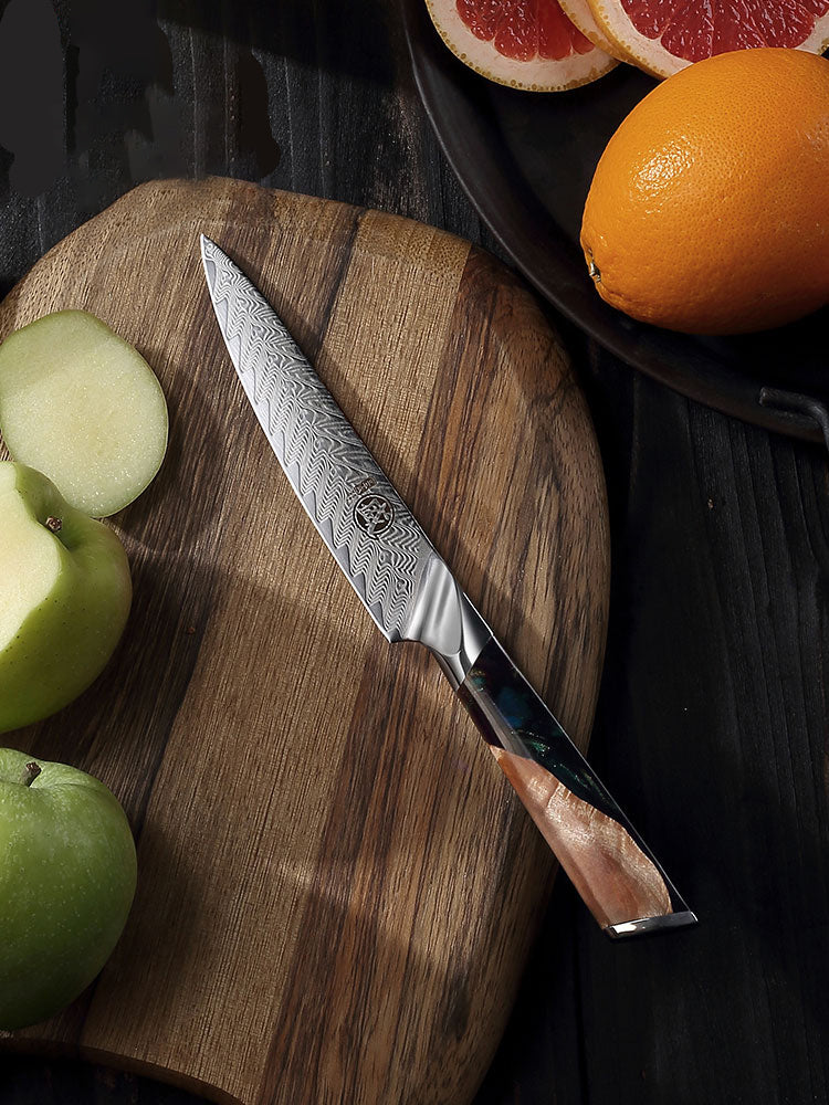 Damascus Grain Steel Knife High Hardness Grinding Free Hand Forging Collection Grain Knife Fruit Knife