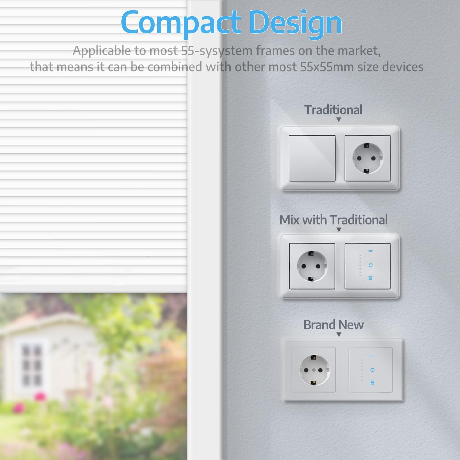 SMARTERCURRY Wlan Rolladenschalter, [7 Gen] Smart Rolladen Zeitschaltuhr, Steuerung Der Rollläden/Jalousien/Markisen, Jalousien Schalter Kompatibel Mit Echo Alexa/Google Assistant,4 Stücke | Weiß