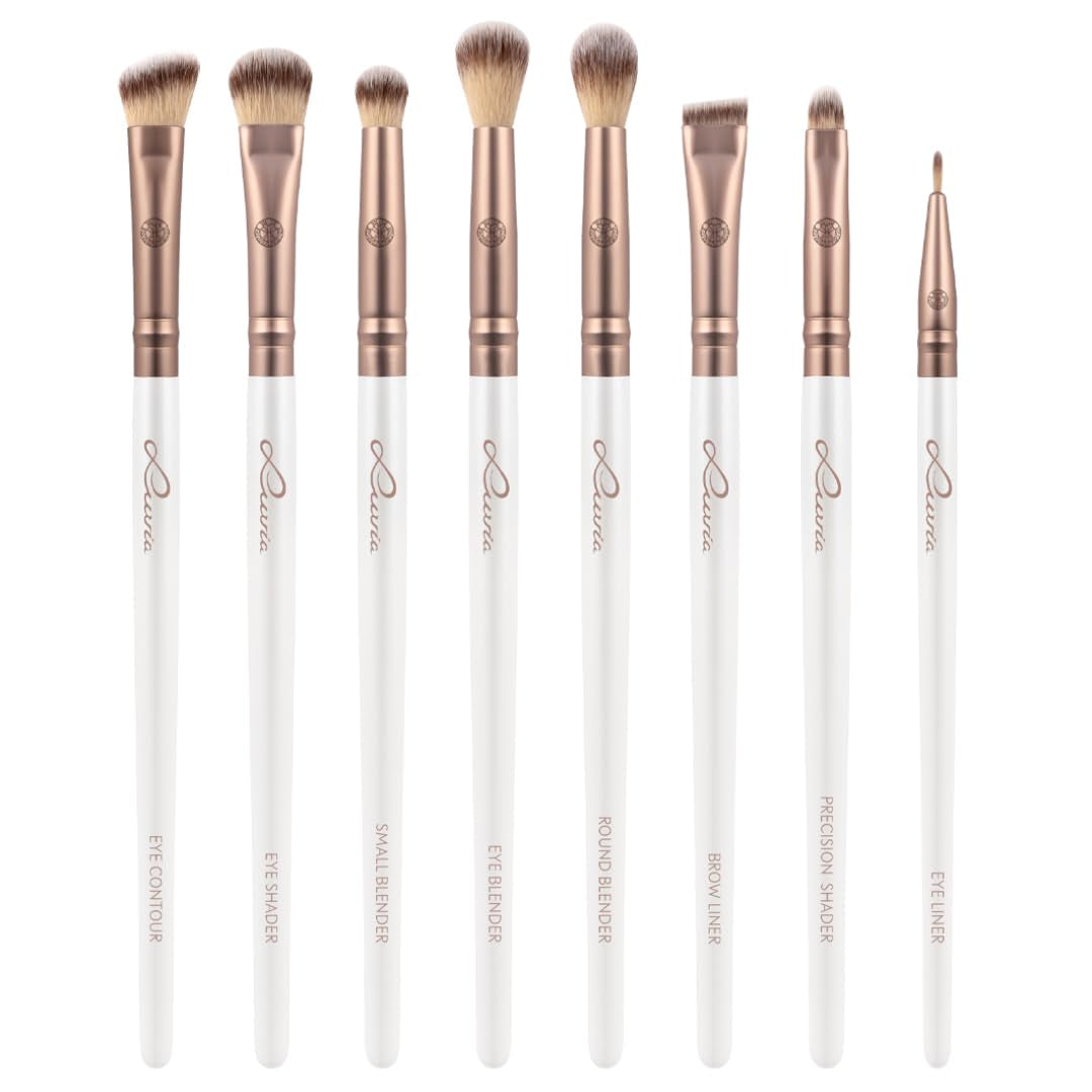 Make-Up Pinselset 15-Teilig Vegan | 12 Profi Schminkpinsel | Inkl. Blender, Reinigungsmatte & Veganem Leder-Köcher | Prime Vegan Pro | Coffee/Perlmutt | Luvia