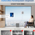 ECOVACS WINBOT W2S Omni Fensterputzroboter Mit Multifunktionsstation, Intelligenter Bis-An-Den-Rand-Reinigung Mit Truedge™, Aufladen Während Des Betriebs, DREI Wasserdüsen, 12-Stufigem Schutz