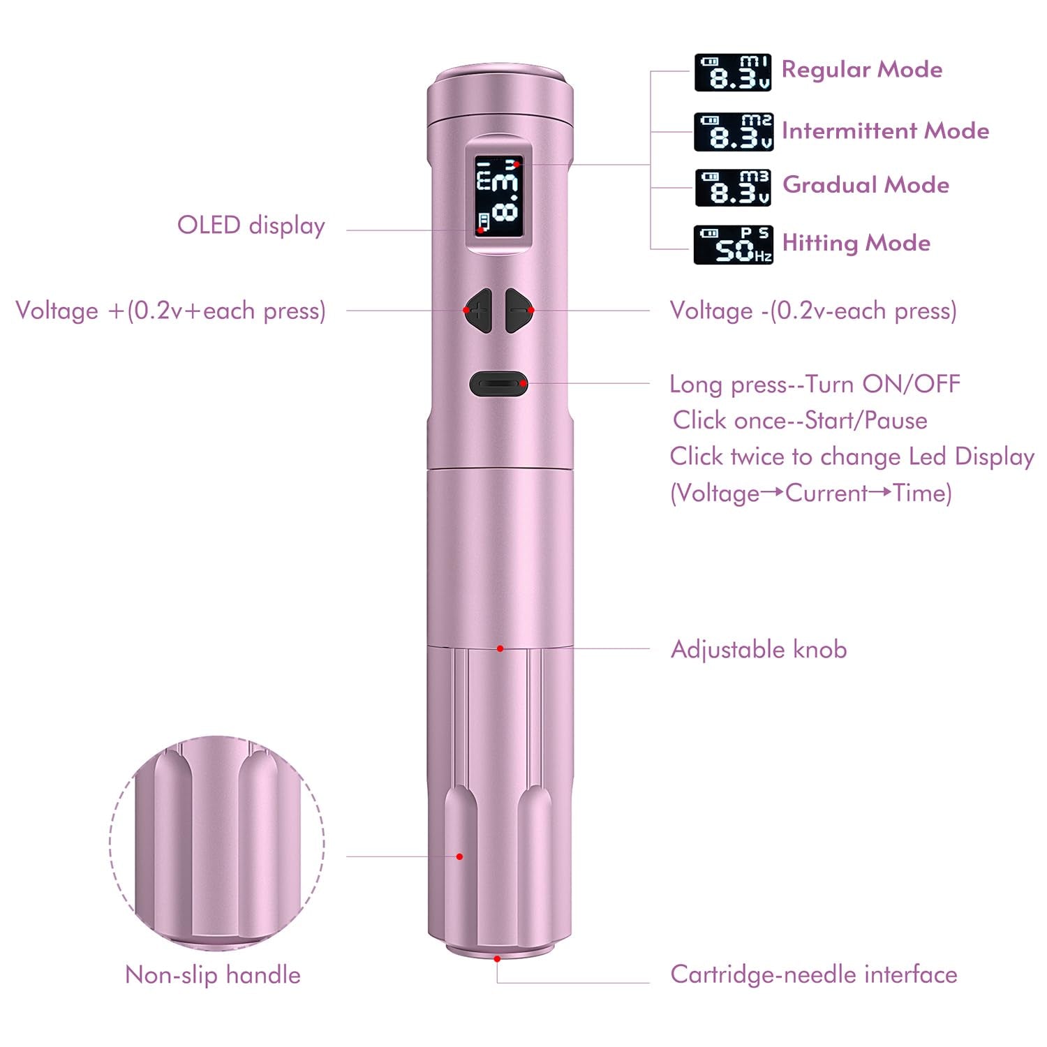 TATELF Semi Permanent Make-Up Maschine Kabelloses Mit 2 Stück Batterien 10 Stück Patronen Nadeln Für Eyeliner Ombre Powder Brows Microshading Zubehör