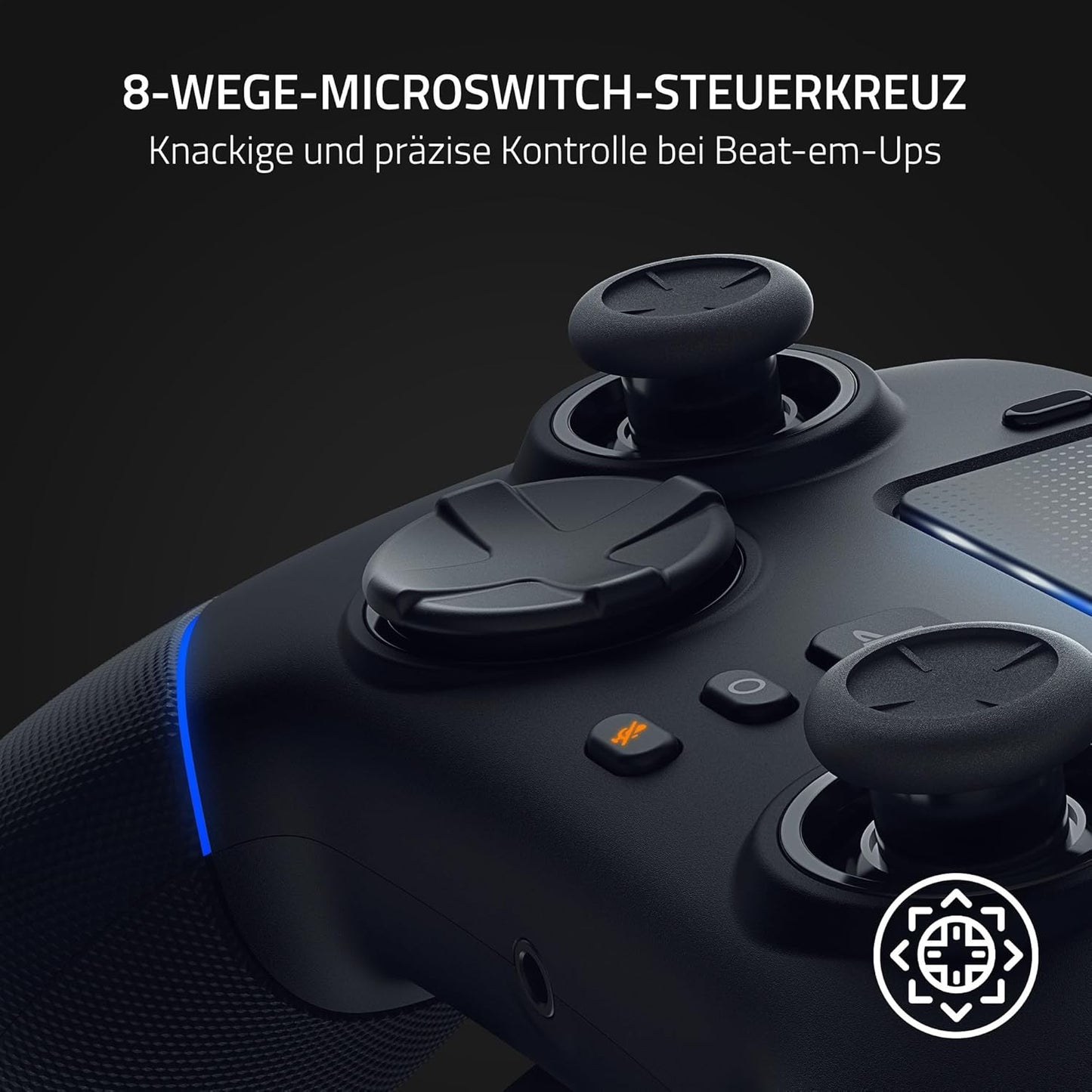 Razer Wolverine V2 Pro - Kabelloser Pro-Gaming-Controller Für PS5 Und PC (Hyperspeed Wireless, Mecha-Tactile-Aktionstasten, 8-Wege-Microswitch-Steuerkreuz, Hypertrigger) Schwarz